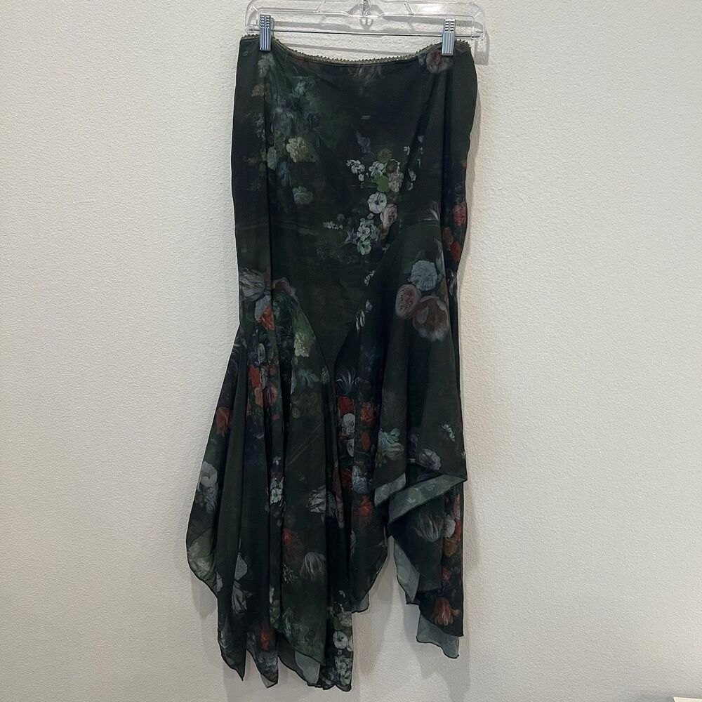 vintage-inspired dELiA*s floral Maxi skirt Large Whimsigoth Romantic Fall Party - Picture 2 of 8